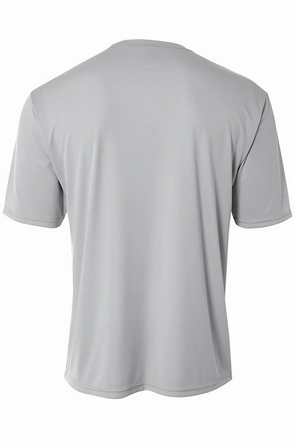 A4 Mens Sprint Performance Moisture Wicking Short Sleeve Crewneck T-Shirt - Silver Grey
