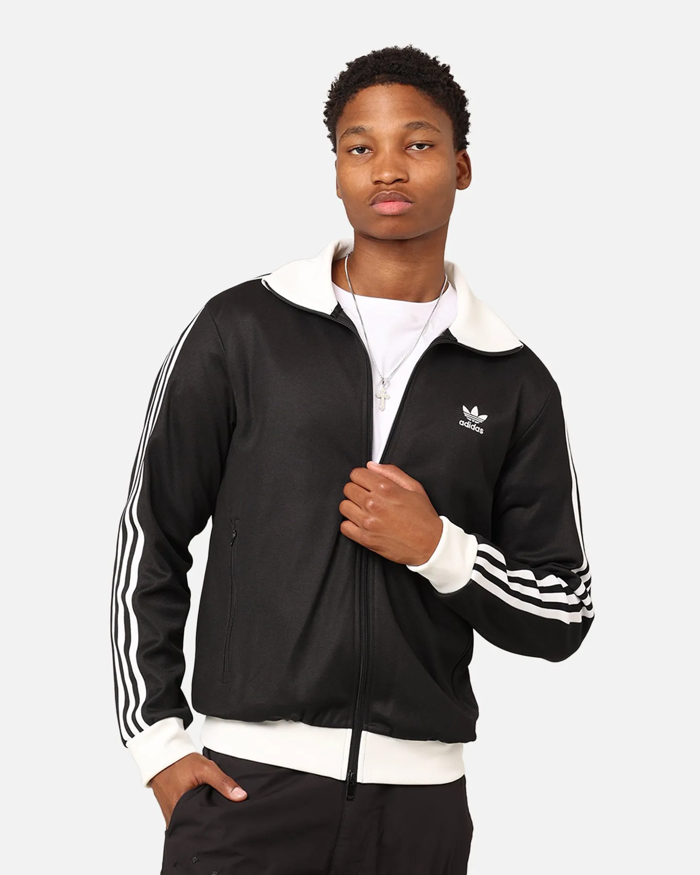 Adidas Adicolour Classics Beckenbauer Track Jacket Black/White men's jackets for cold weather and outdoor wear