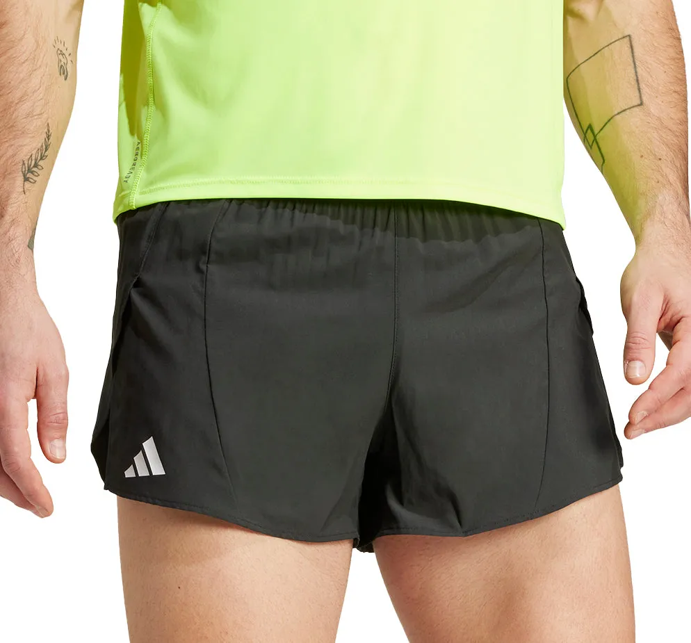 adidas Adizero Essentials Mens Split Running Shorts - Black men's shorts for summer activities and lounging