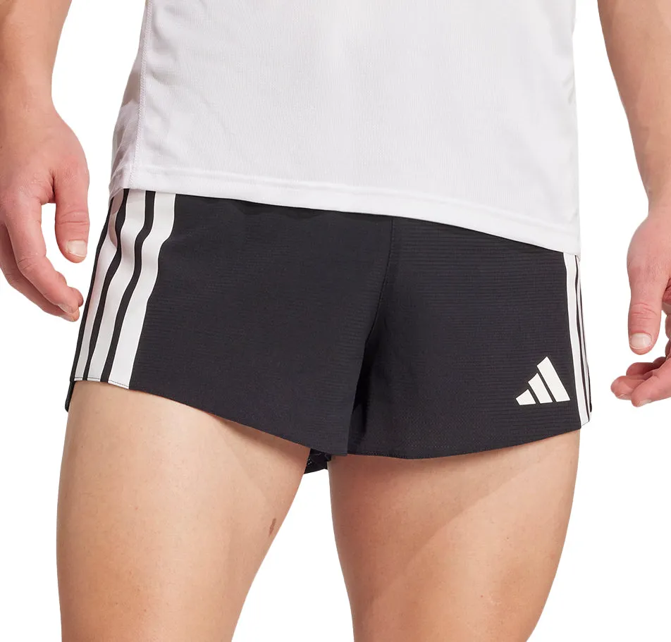adidas Adizero Gel Pocket 3 Inch Mens Running Shorts - Black men's shorts for summer activities and lounging