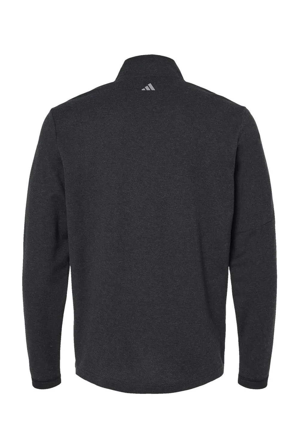 Adidas Mens 3 Stripes Moisture Wicking 1/4 Zip Sweater - Black Melange