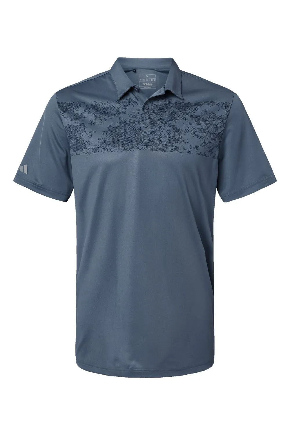 Adidas Mens Camo Chest Print Short Sleeve Polo Shirt - Tech Ink Blue
