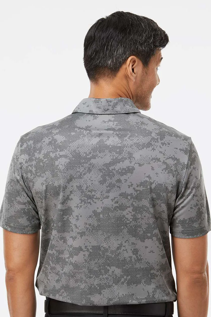 Adidas Mens Camo Moisture Wicking Short Sleeve Polo Shirt - Light Grey
