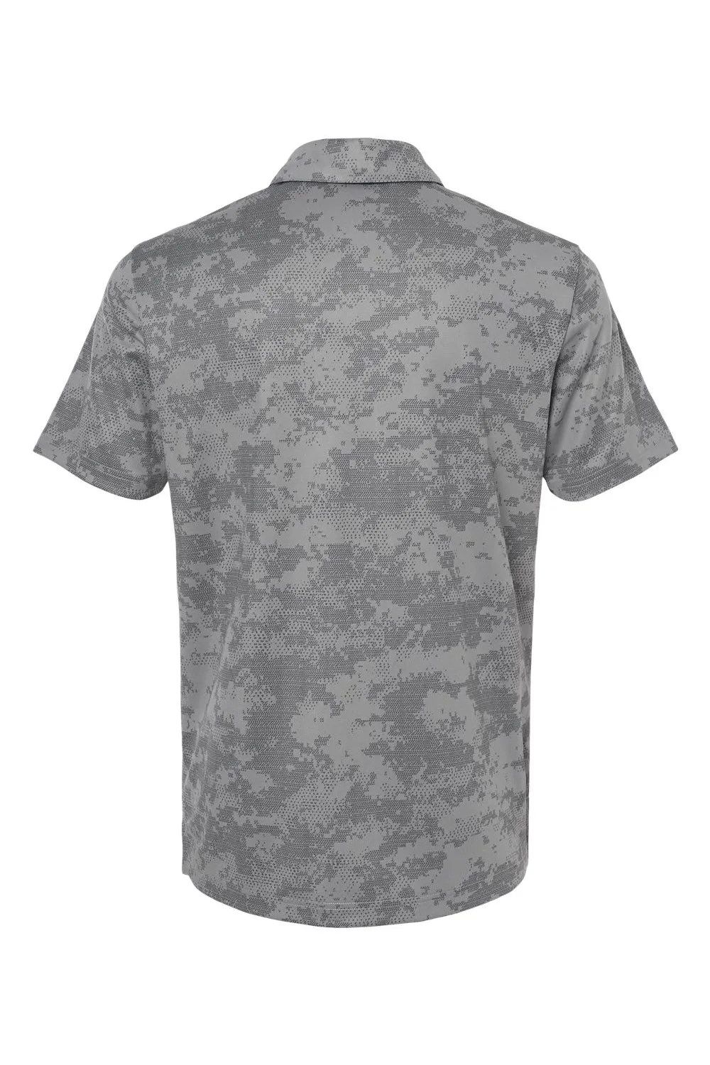Adidas Mens Camo Moisture Wicking Short Sleeve Polo Shirt - Light Grey