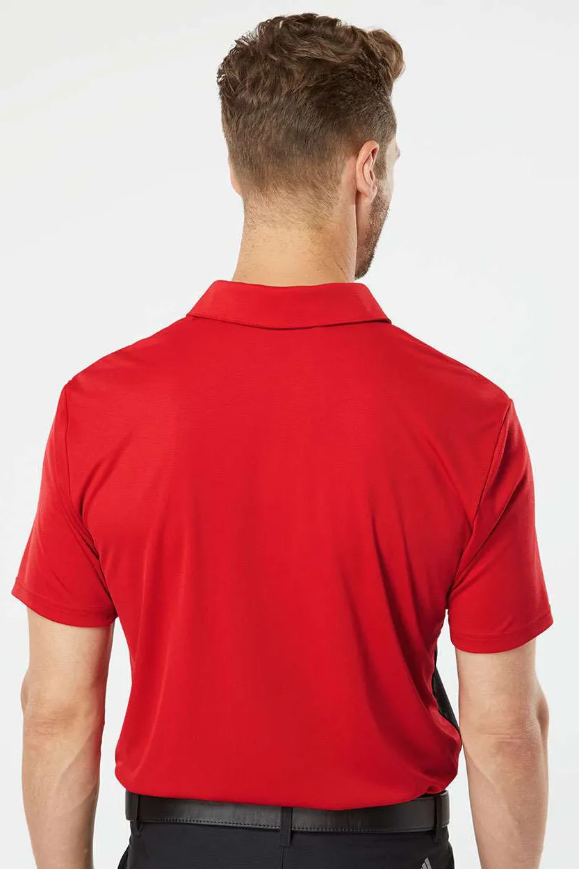 Adidas Mens Merch Block UPF 50  Short Sleeve Polo Shirt - Collegiate Red/Grey/Black - Closeout
