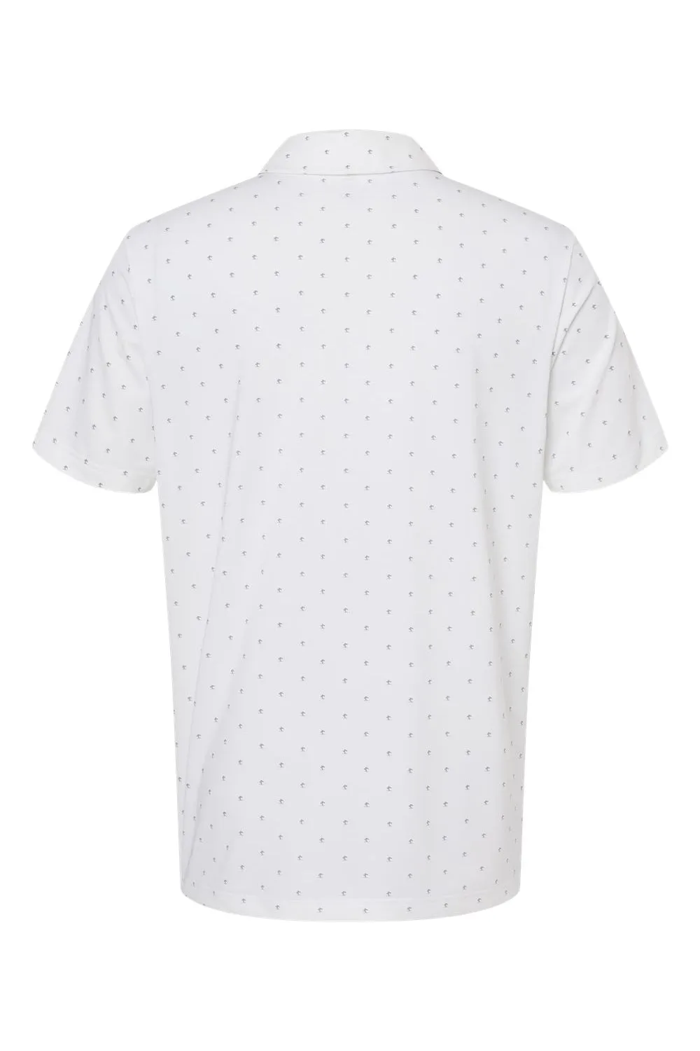 Adidas Mens Pine Tree Moisture Wicking Short Sleeve Polo Shirt - White/Grey