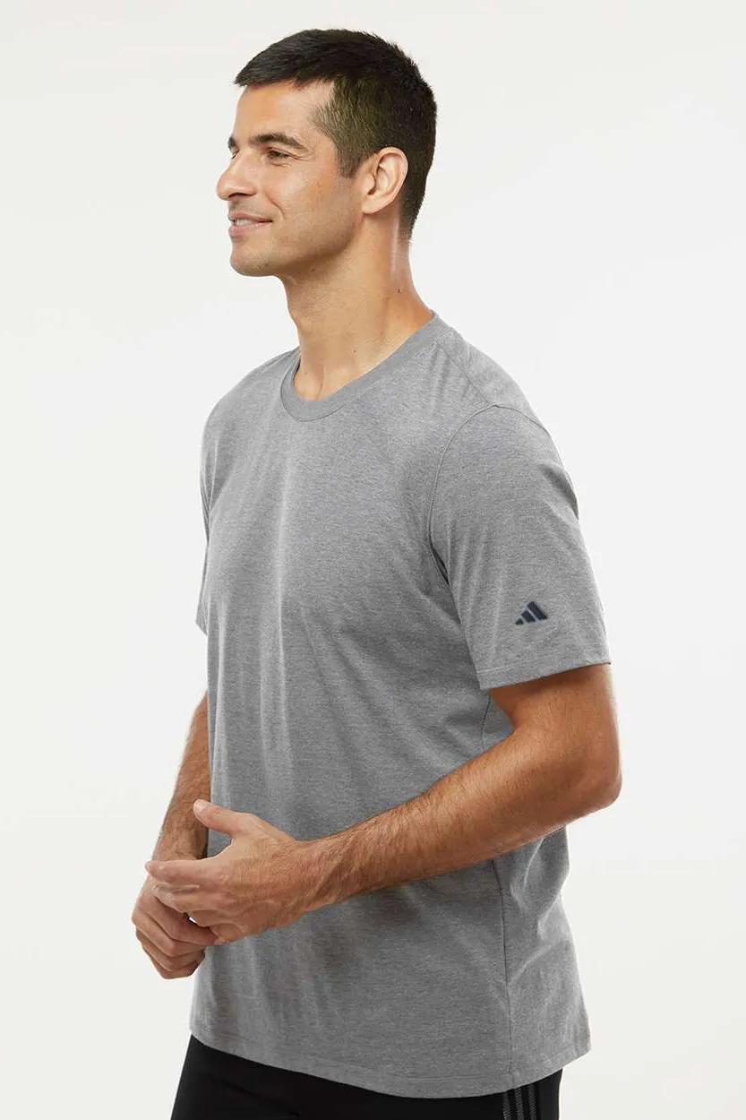 Adidas Mens Short Sleeve Crewneck T-Shirt - Heather Medium Grey