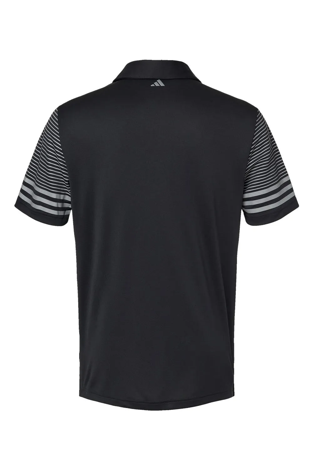 Adidas Mens Striped UPF 50  Short Sleeve Polo Shirt - Black - Closeout