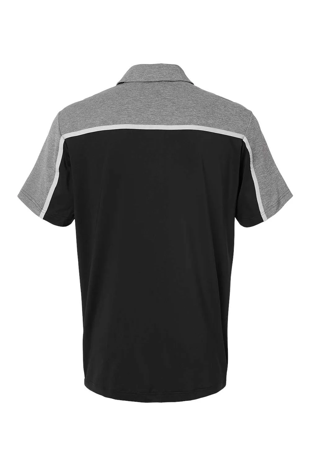 Adidas Mens Ultimate Colorblock Moisture Wicking Short Sleeve Polo Shirt - Black/Grey/Grey Melange - Closeout