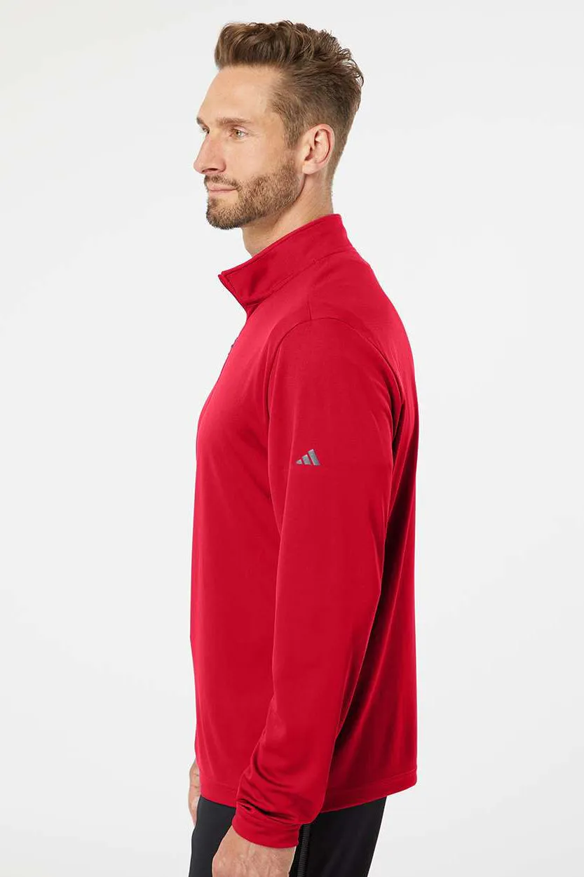 Adidas Mens UPF 50  1/4 Zip Sweatshirt - Power Red