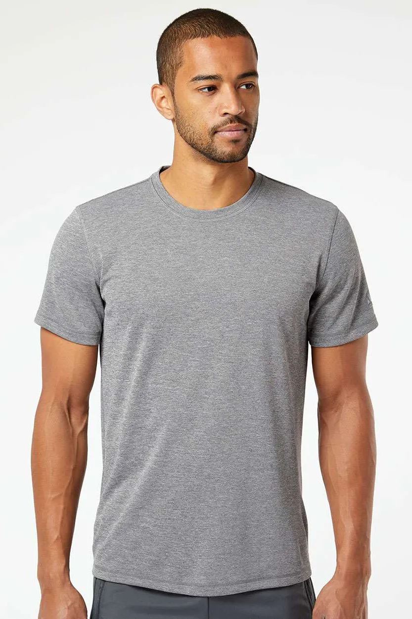 Adidas Mens UPF 50  Short Sleeve Crewneck T-Shirt - Heather Black
