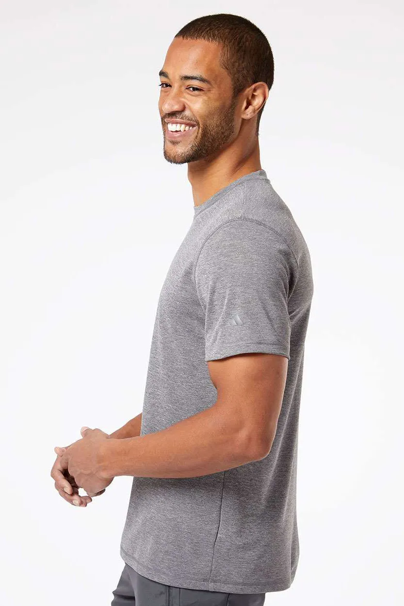 Adidas Mens UPF 50  Short Sleeve Crewneck T-Shirt - Heather Black
