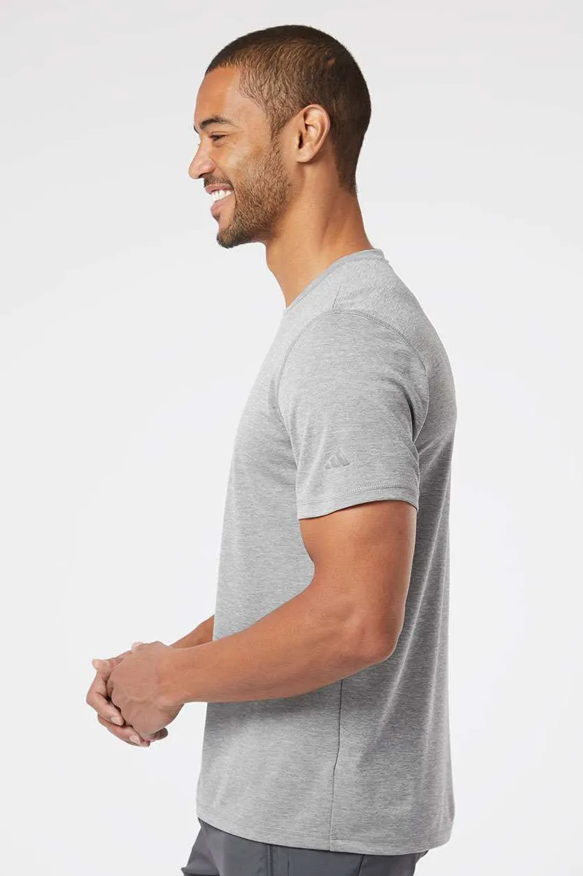 Adidas Mens UPF 50  Short Sleeve Crewneck T-Shirt - Heather Grey - Closeout