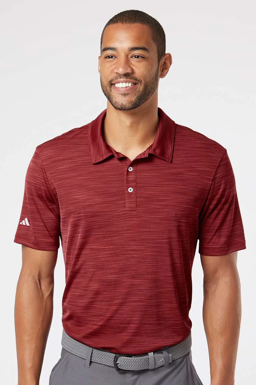 Adidas Mens UPF 50  Short Sleeve Polo Shirt - Collegiate Burgundy Melange