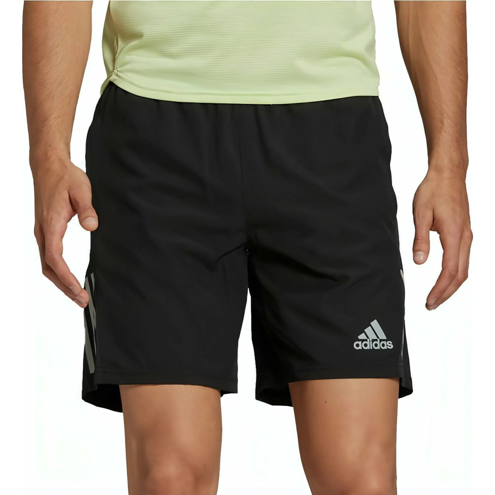 adidas Own The Run 5 Inch Mens Running Shorts - Black men's shorts for summer activities and lounging