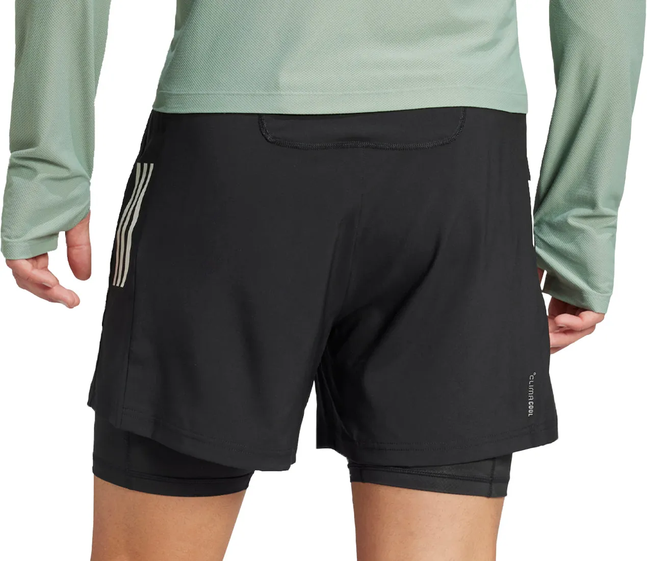 adidas Own The Run ClimaCool 2 In 1 Mens Running Shorts - Black