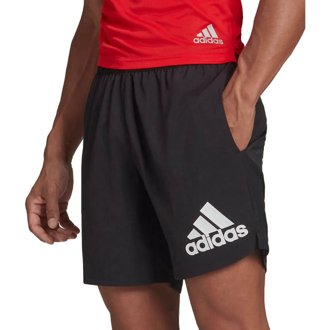 adidas Run It 7 Inch Mens Running Shorts - Black men's shorts for summer activities and lounging