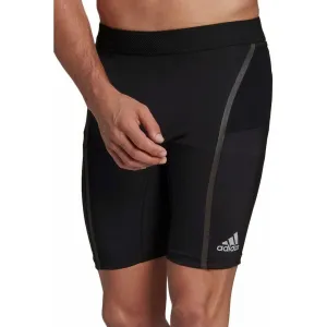 adidas Saturday Mens Short Running Tights - Black men's shorts for summer activities and lounging