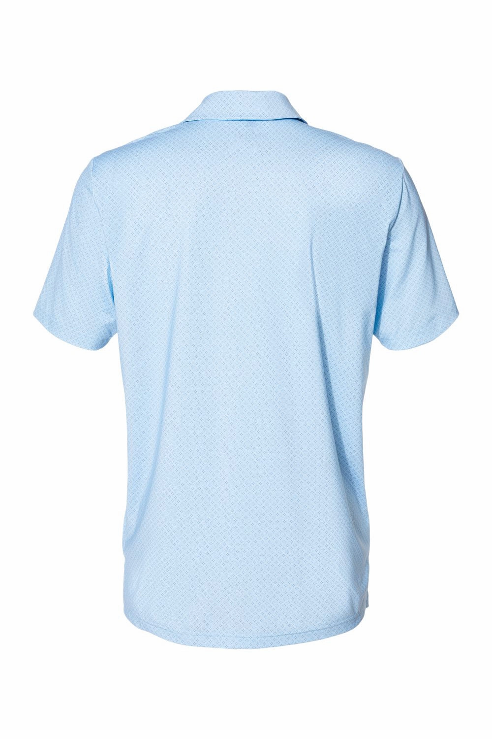 Adidas Mens Diamond Dot Moisture Wicking Short Sleeve Polo Shirt - Glow Blue/White/Navy Blue