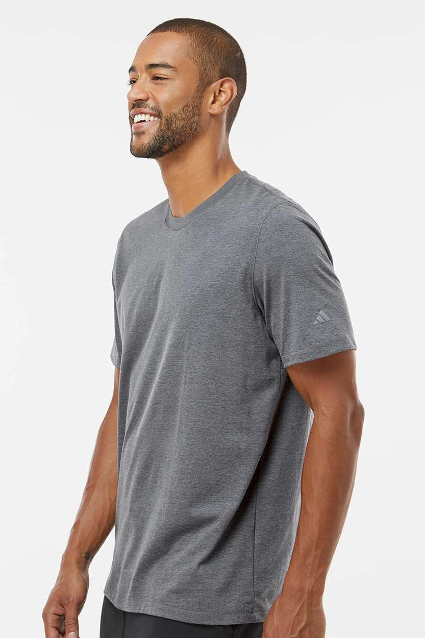 Adidas Mens Short Sleeve Crewneck T-Shirt - Heather Dark Grey