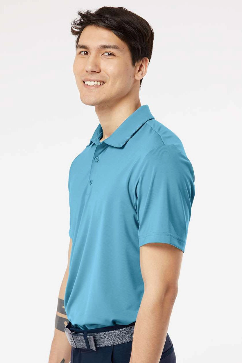 Adidas Mens Ultimate Moisture Wicking Short Sleeve Polo Shirt - Hazy Blue