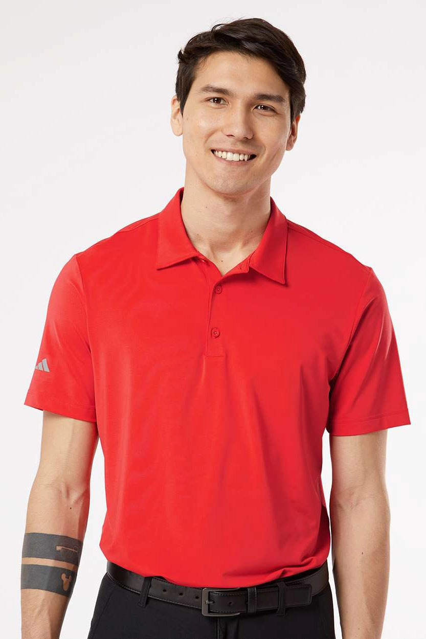 Adidas Mens Ultimate Moisture Wicking Short Sleeve Polo Shirt - Real Coral