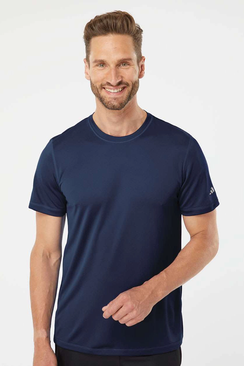 Adidas Mens UPF 50  Short Sleeve Crewneck T-Shirt - Collegiate Navy Blue - Closeout
