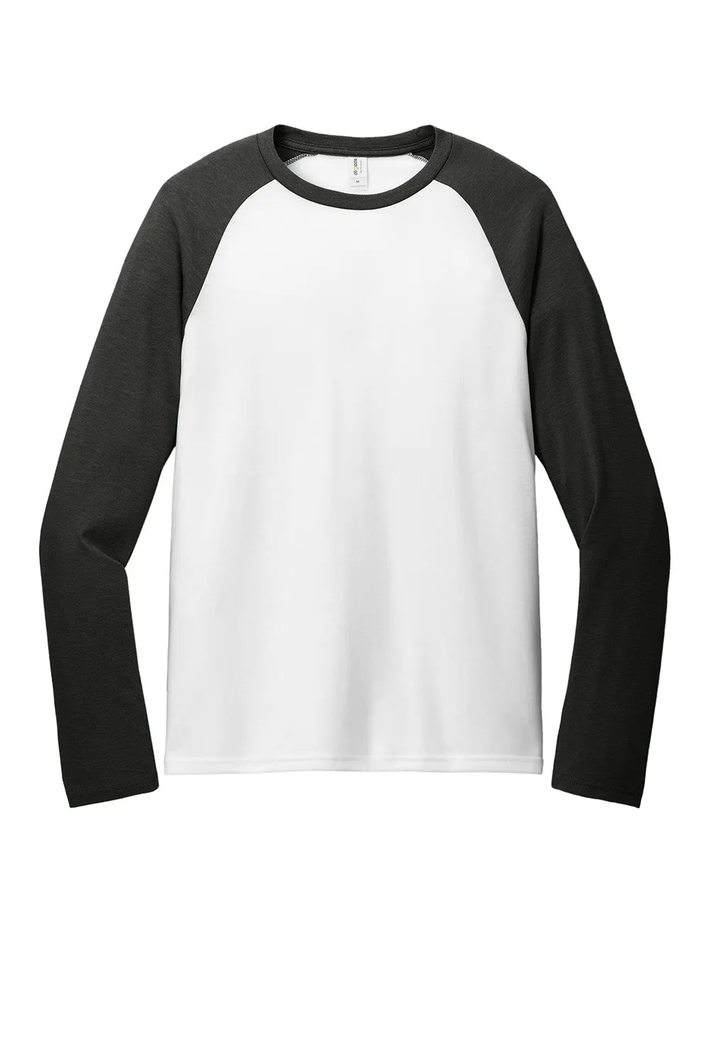 Allmade Mens Colorblock Long Sleeve Crewneck T-Shirt - Bright White/Space Black