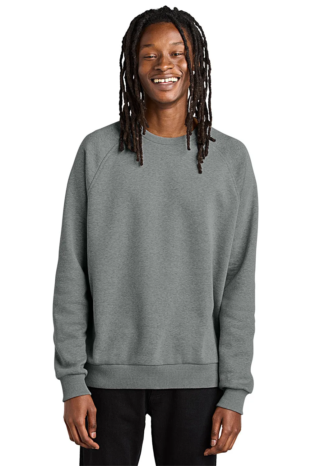 Allmade Mens CVC Fleece Crewneck Sweatshirt - Heather Aluminum Grey