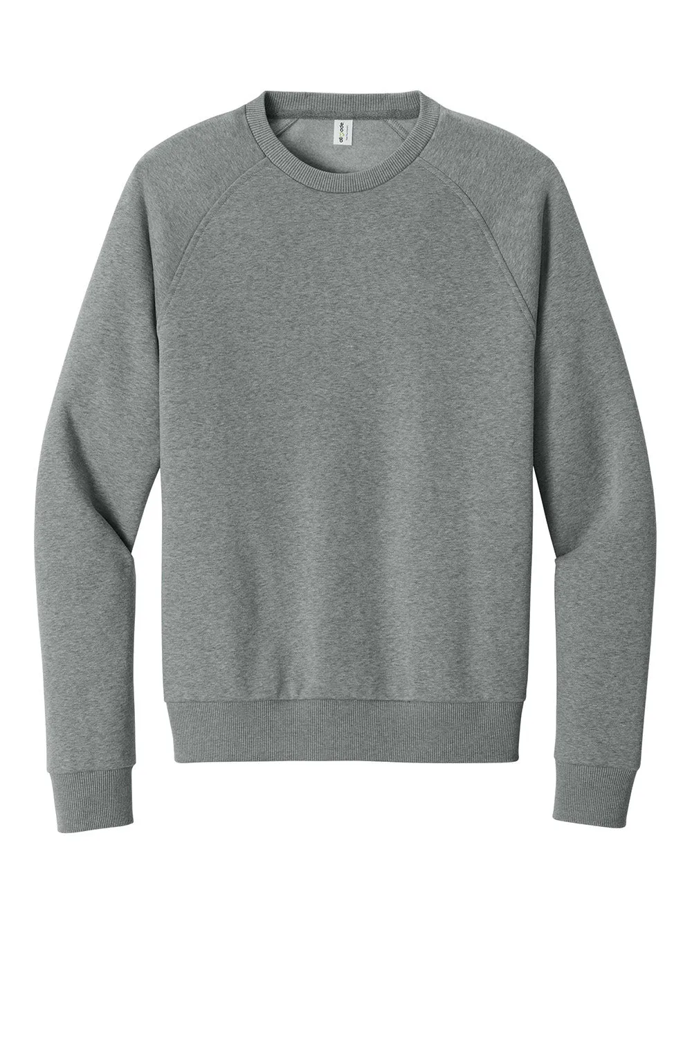 Allmade Mens CVC Fleece Crewneck Sweatshirt - Heather Aluminum Grey
