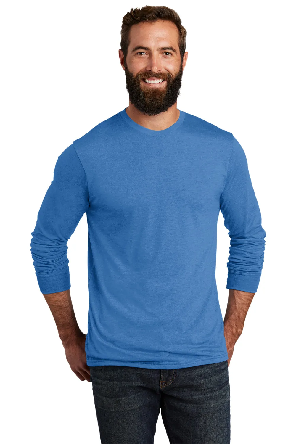 Allmade Mens Long Sleeve Crewneck T-Shirt - Azure Blue