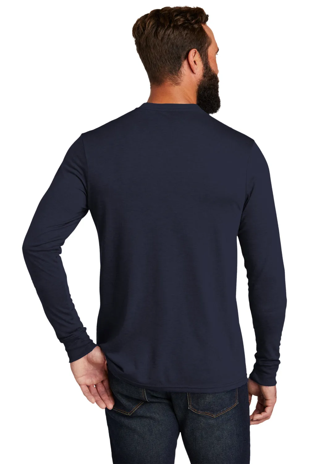 Allmade Mens Long Sleeve Crewneck T-Shirt - Night Sky Navy Blue