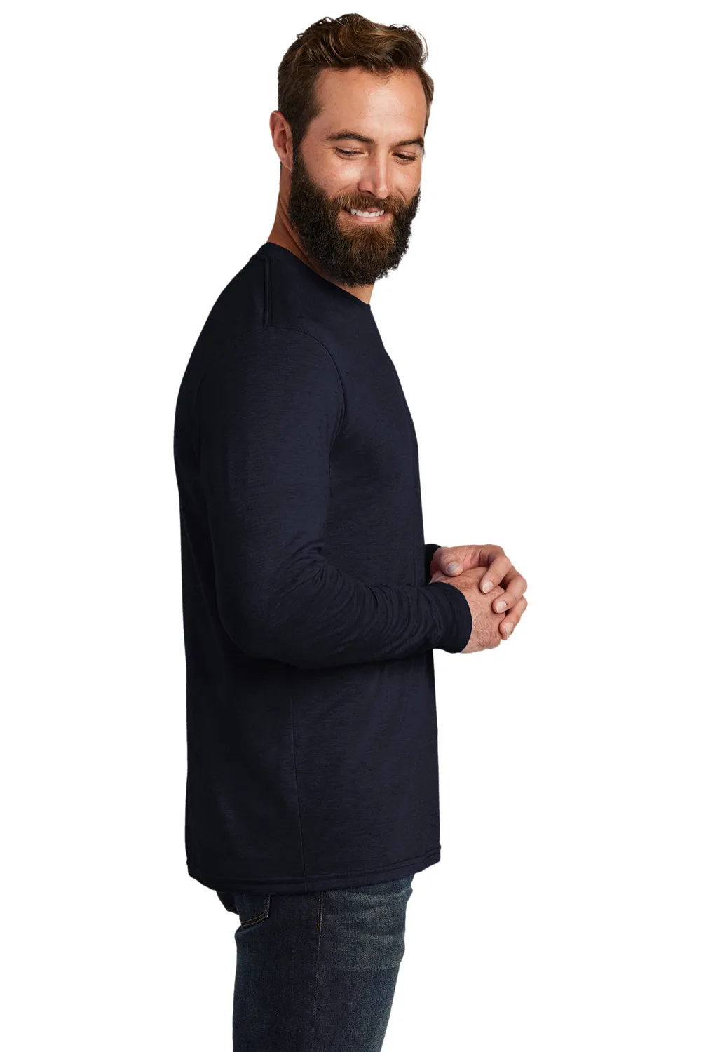 Allmade Mens Long Sleeve Crewneck T-Shirt - Night Sky Navy Blue