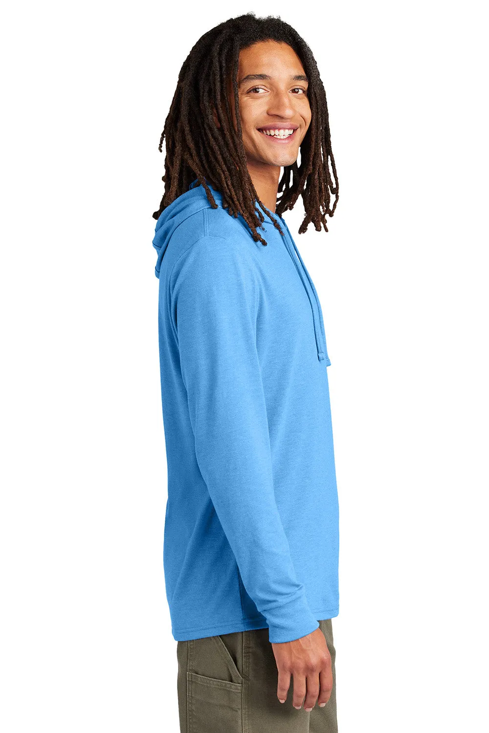 Allmade Mens Long Sleeve Hooded T-Shirt Hoodie - Azure Blue