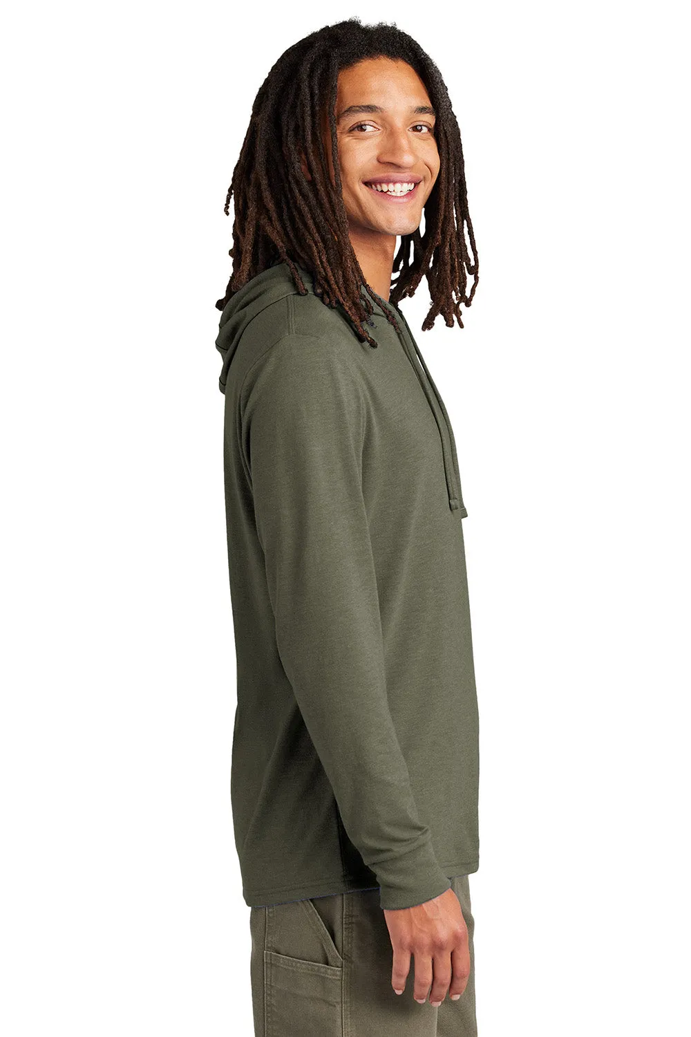 Allmade Mens Long Sleeve Hooded T-Shirt Hoodie - Olive You Green