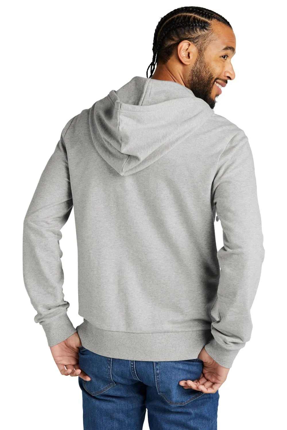 Allmade Mens Organic French Terry Full Zip Hooded Sweatshirt Hoodie w/ Pockets - Heather Granite Grey