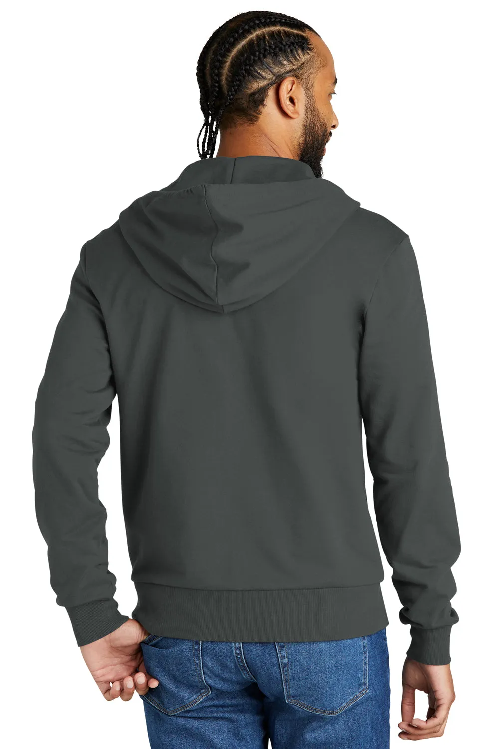Allmade Mens Organic French Terry Full Zip Hooded Sweatshirt Hoodie w/ Pockets - Terrain Grey