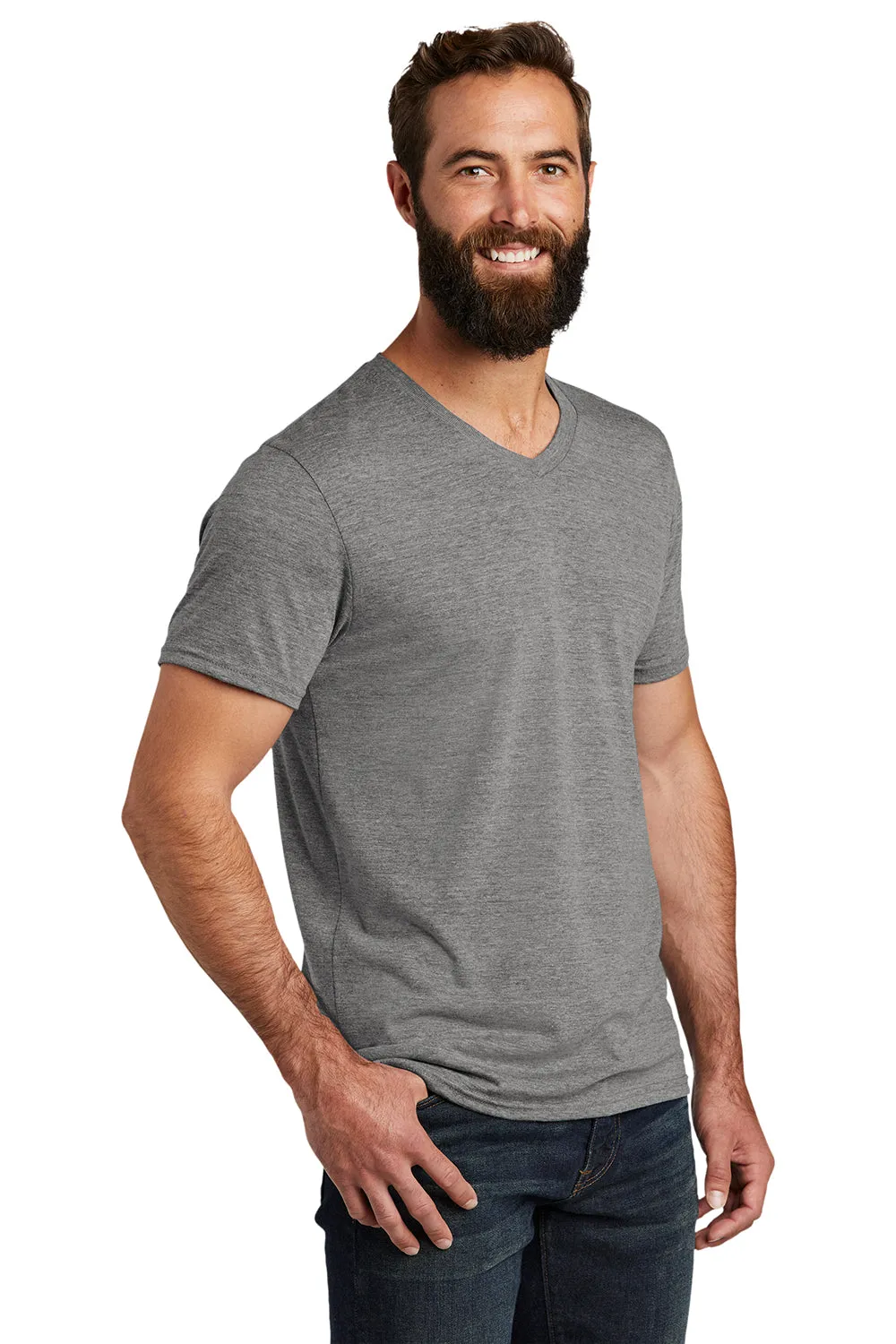 Allmade Mens Short Sleeve V-Neck T-Shirt - Aluminum Grey