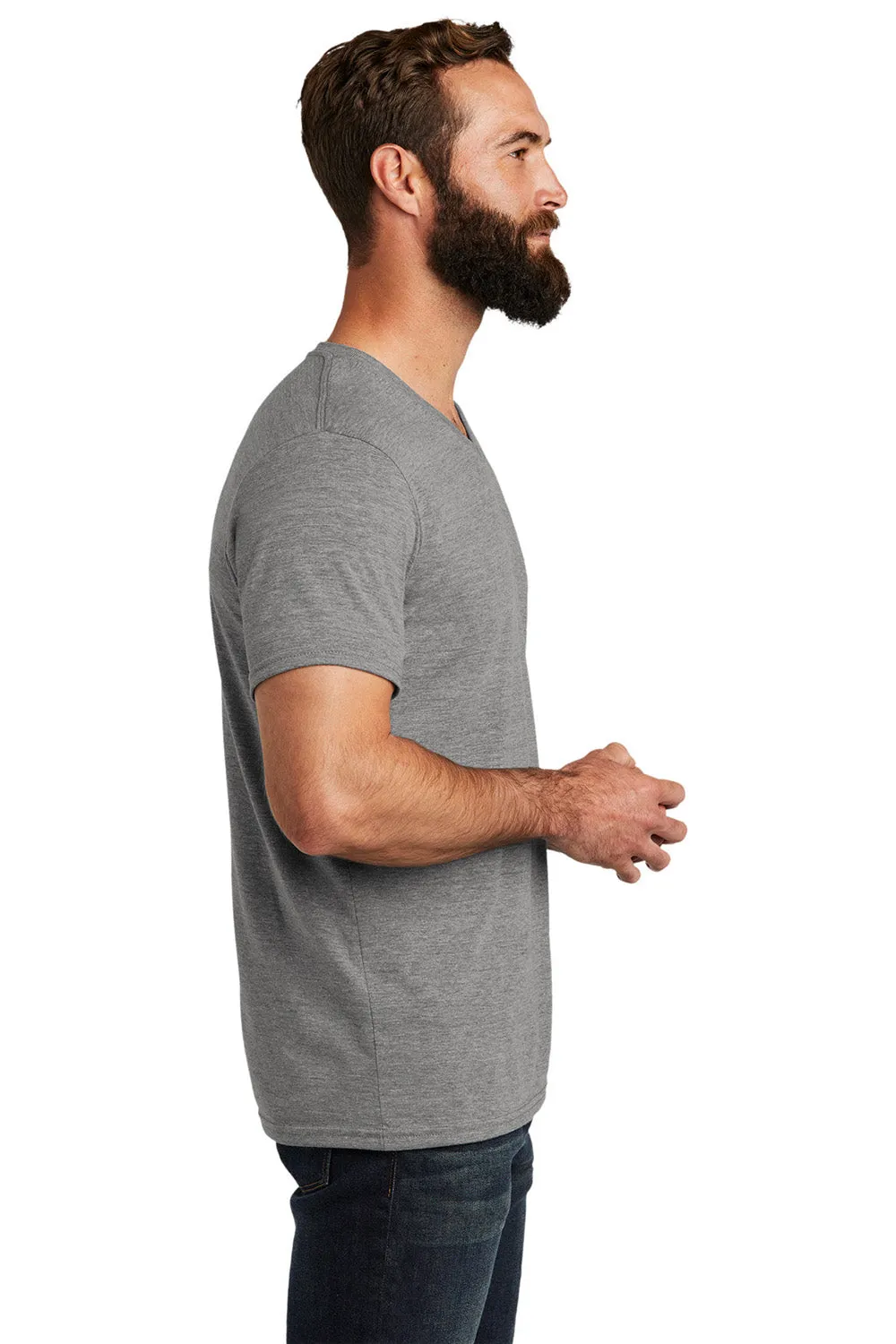 Allmade Mens Short Sleeve V-Neck T-Shirt - Aluminum Grey