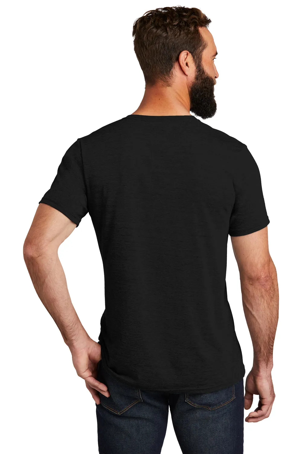 Allmade Mens Short Sleeve V-Neck T-Shirt - Deep Black
