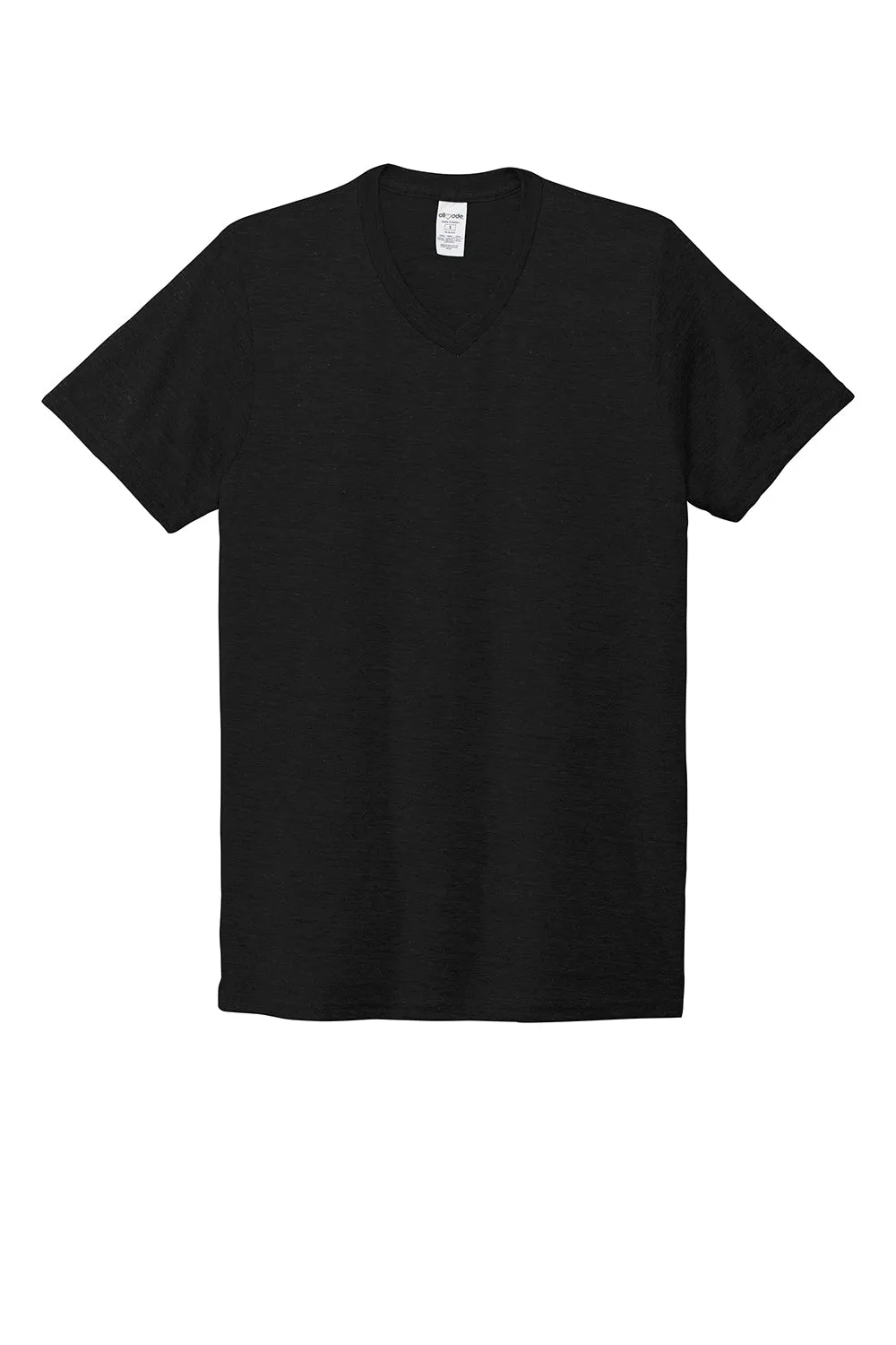 Allmade Mens Short Sleeve V-Neck T-Shirt - Deep Black