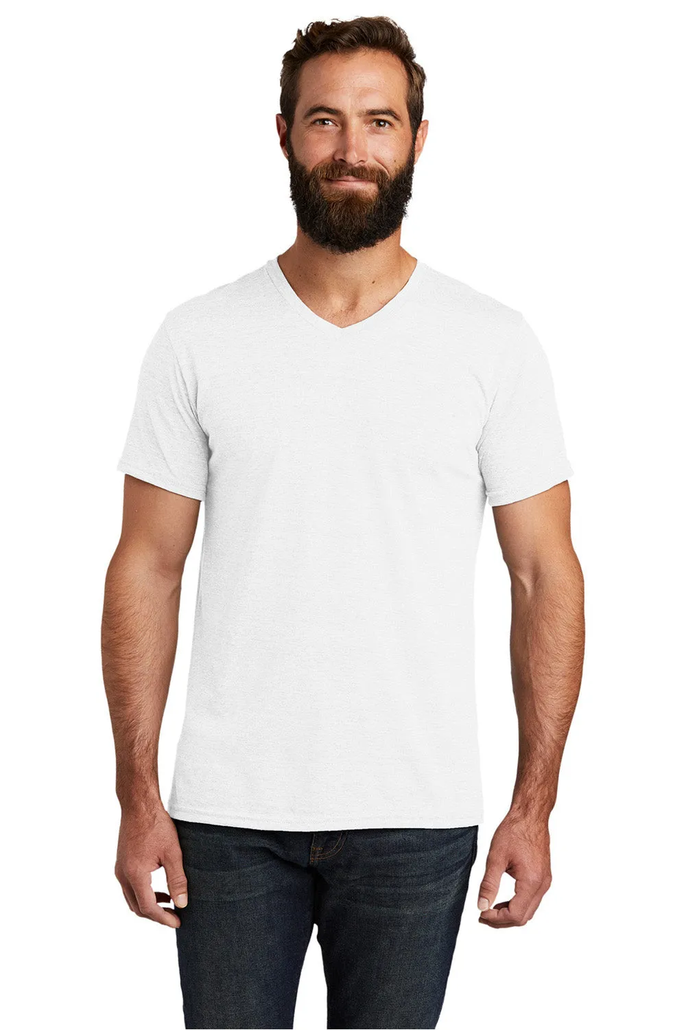 Allmade Mens Short Sleeve V-Neck T-Shirt - Fairly White