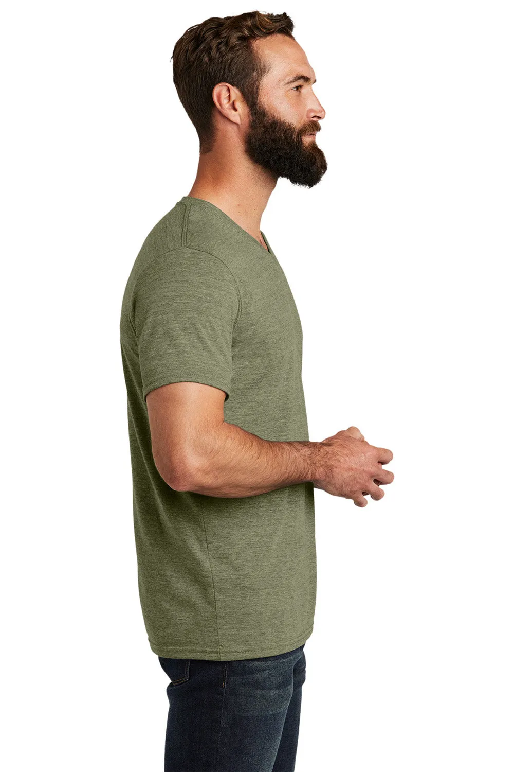 Allmade Mens Short Sleeve V-Neck T-Shirt - Olive You Green