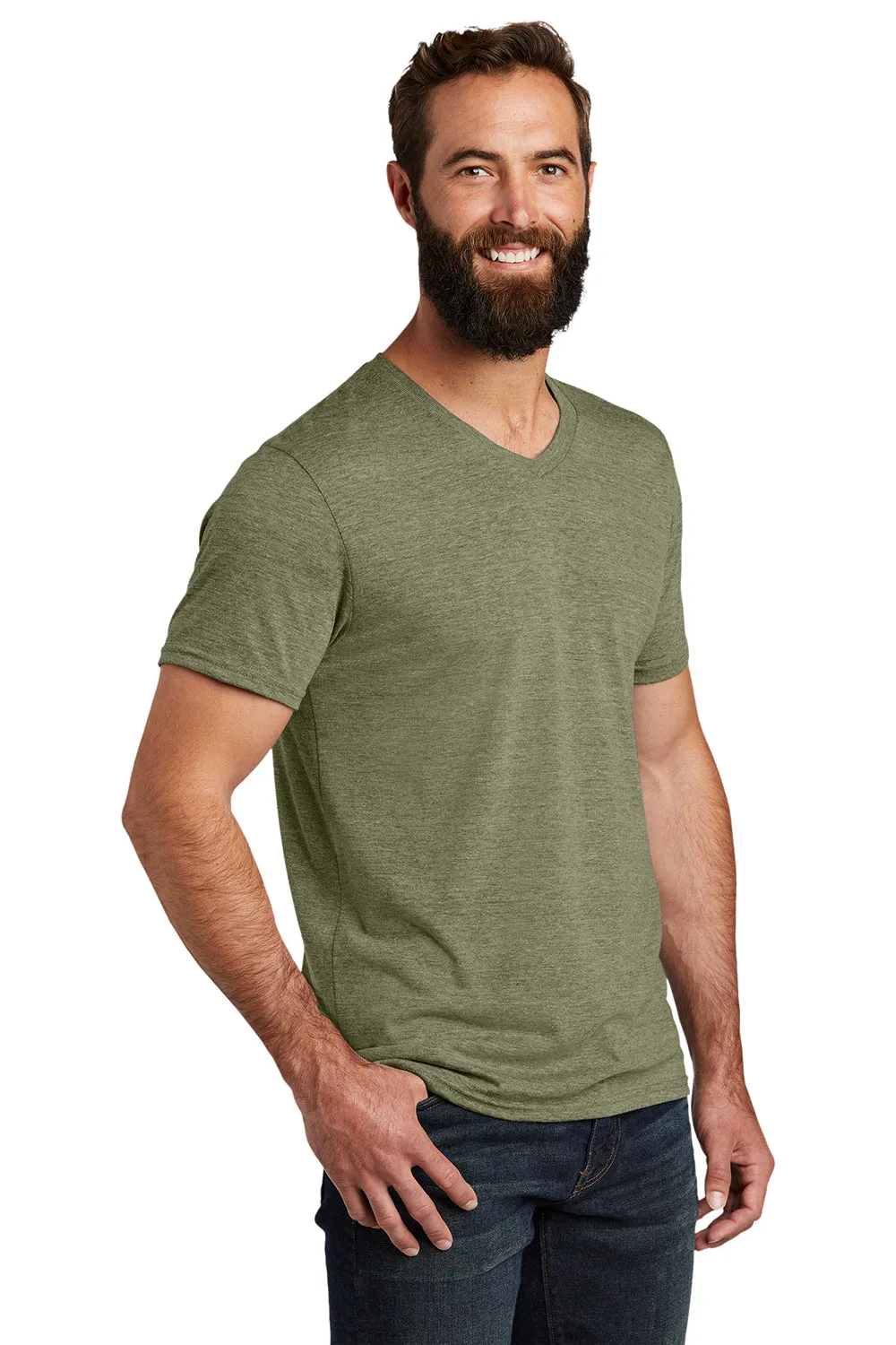 Allmade Mens Short Sleeve V-Neck T-Shirt - Olive You Green