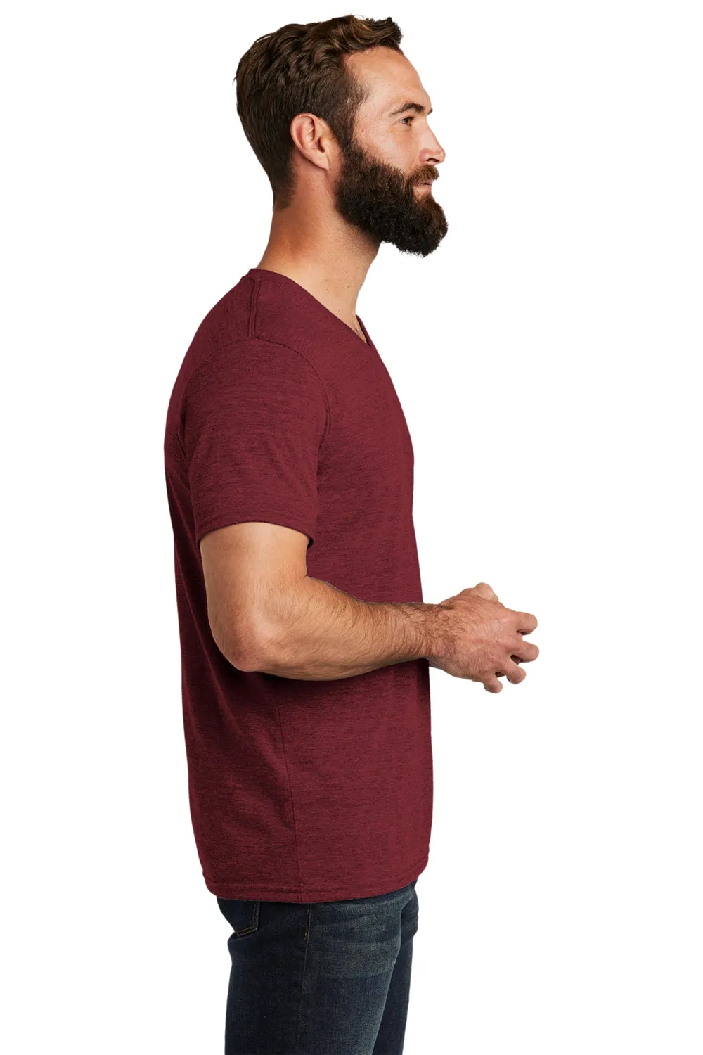 Allmade Mens Short Sleeve V-Neck T-Shirt - Vino Red