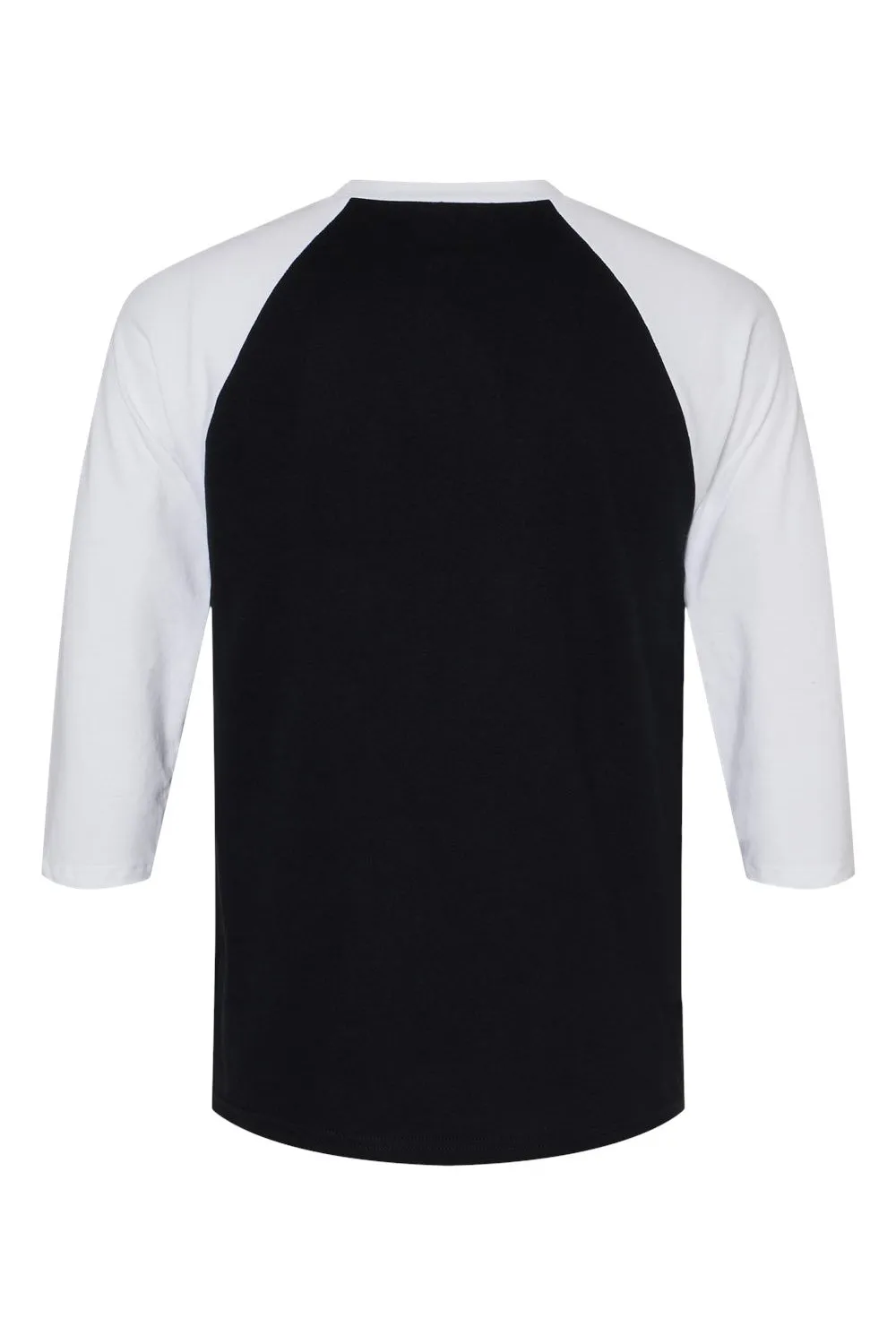 American Apparel Mens CVC Raglan 3/4 Sleeve Crewneck T-Shirt - Black/White