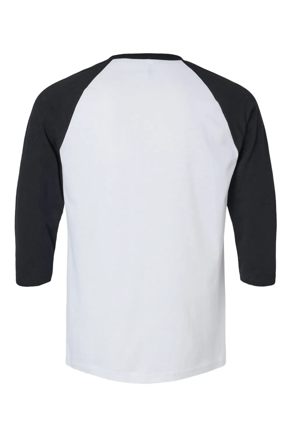 American Apparel Mens CVC Raglan 3/4 Sleeve Crewneck T-Shirt - White/Black
