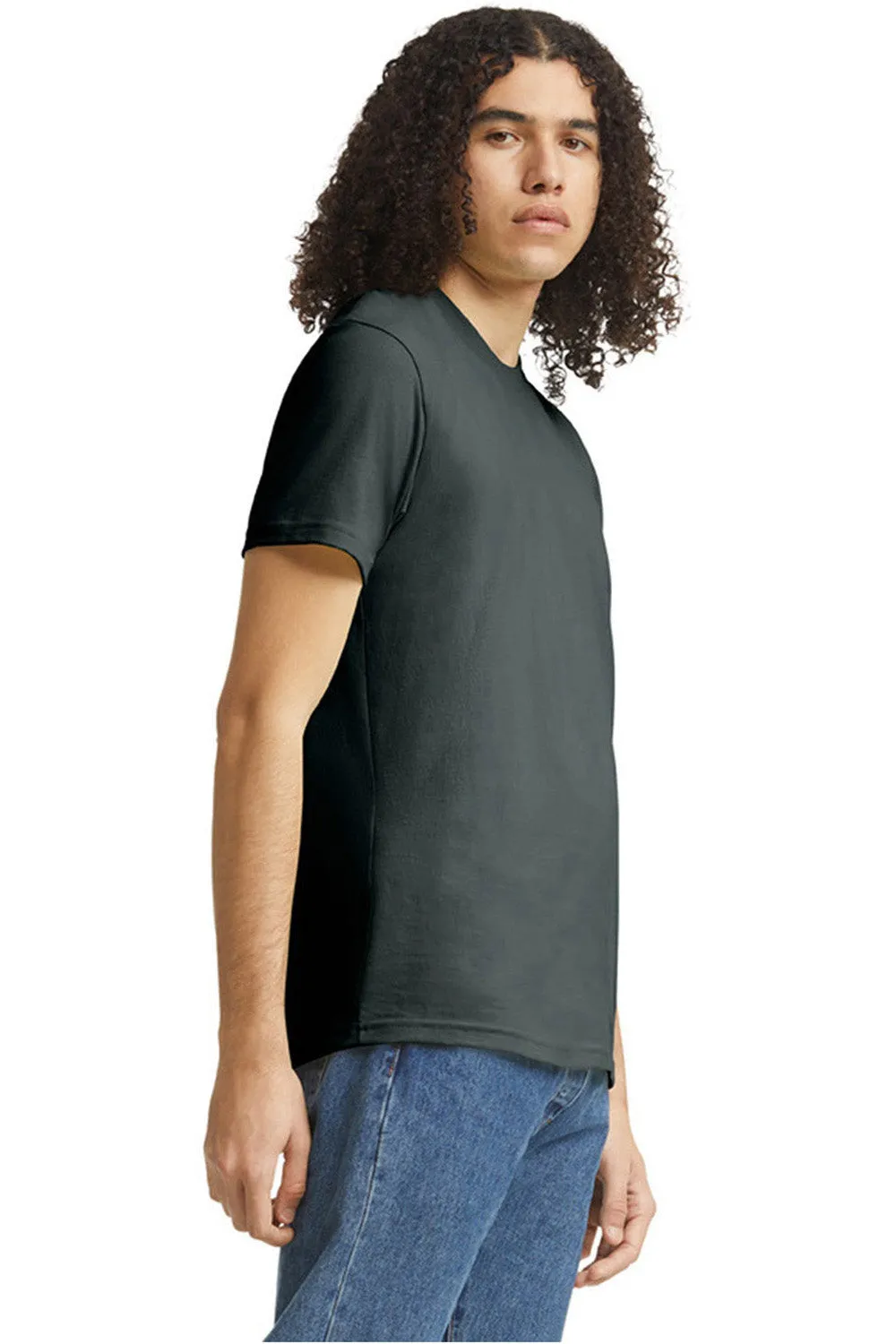 American Apparel Mens CVC Short Sleeve Crewneck T-Shirt - Heather Charcoal Grey