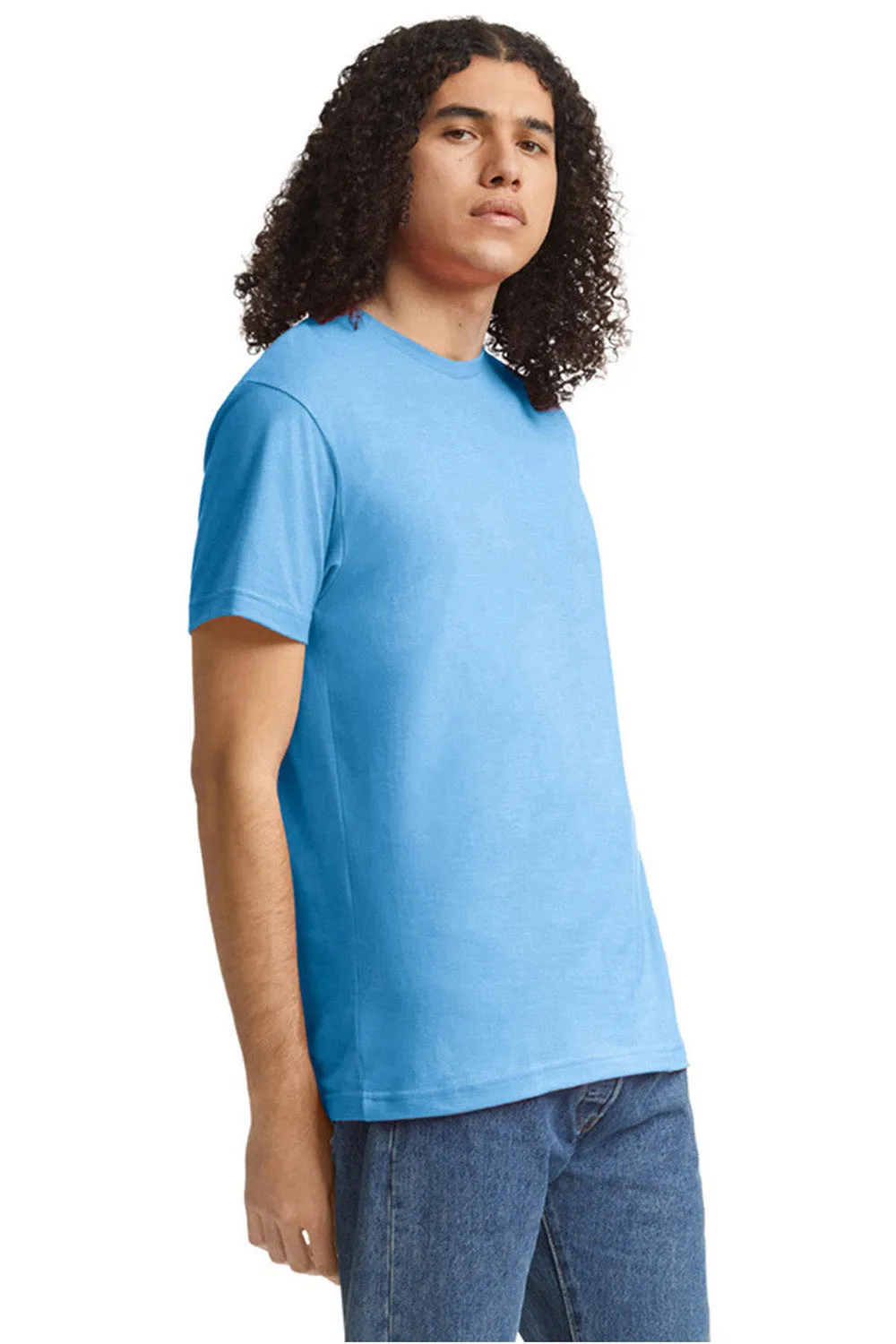 American Apparel Mens CVC Short Sleeve Crewneck T-Shirt - Heather Light Blue
