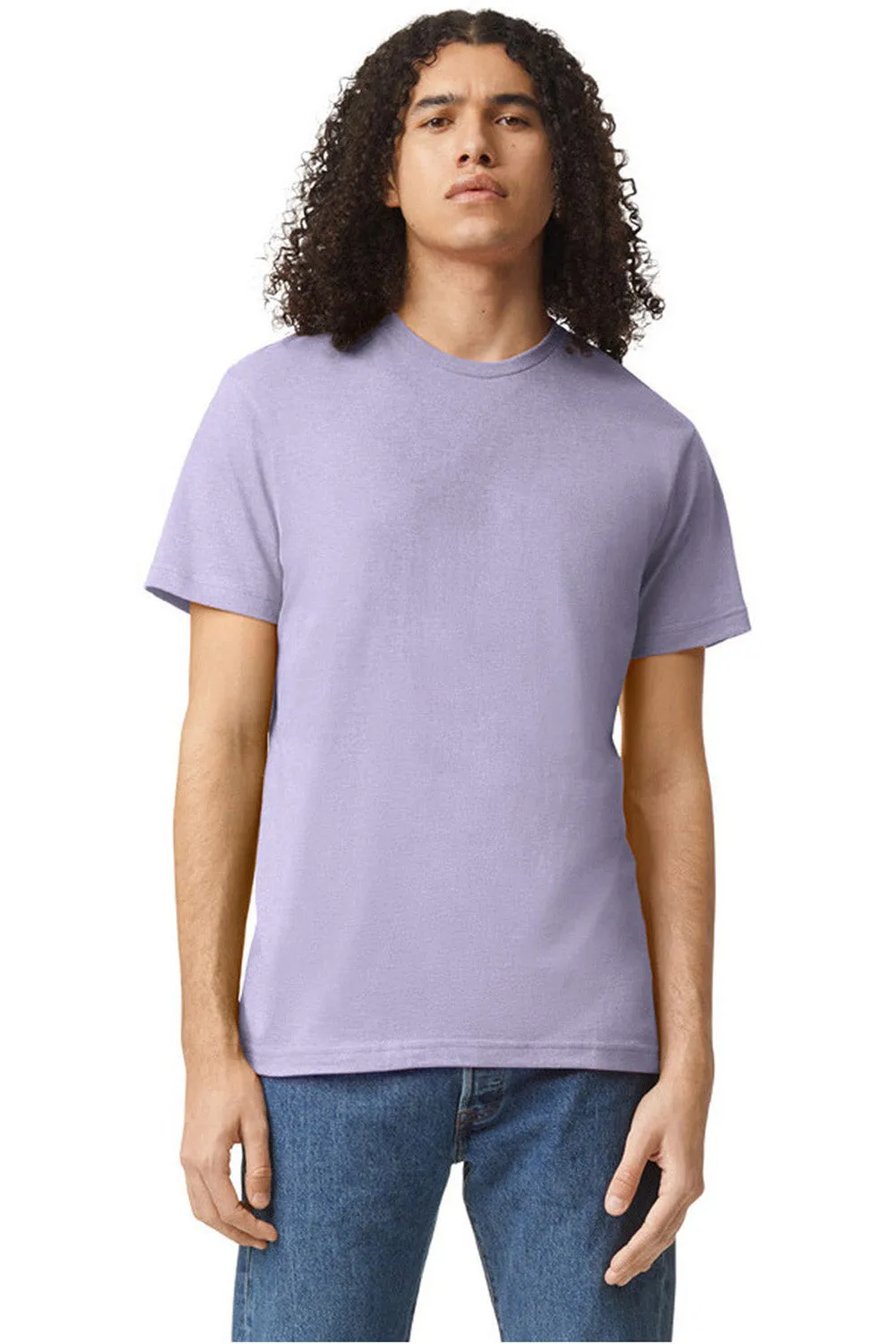American Apparel Mens CVC Short Sleeve Crewneck T-Shirt - Heather Lilac Purple